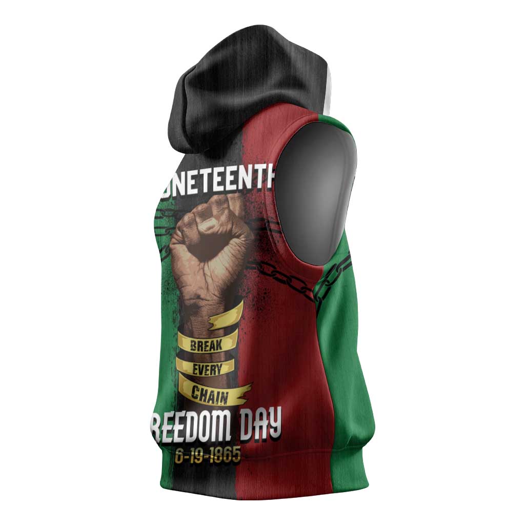 Juneteenth Freedom Day Sleeveless Hoodie Black Pride Month - African Pride