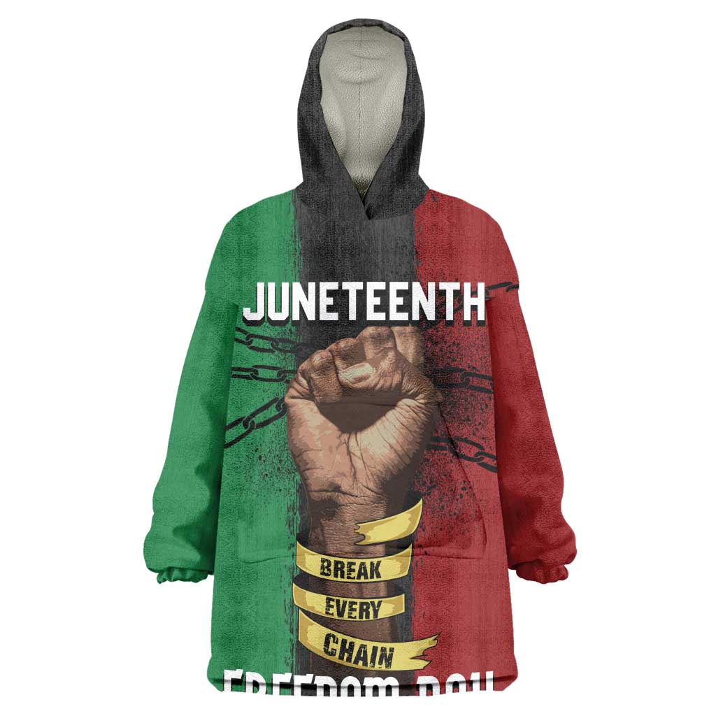 Juneteenth Freedom Day Wearable Blanket Hoodie Black Pride Month