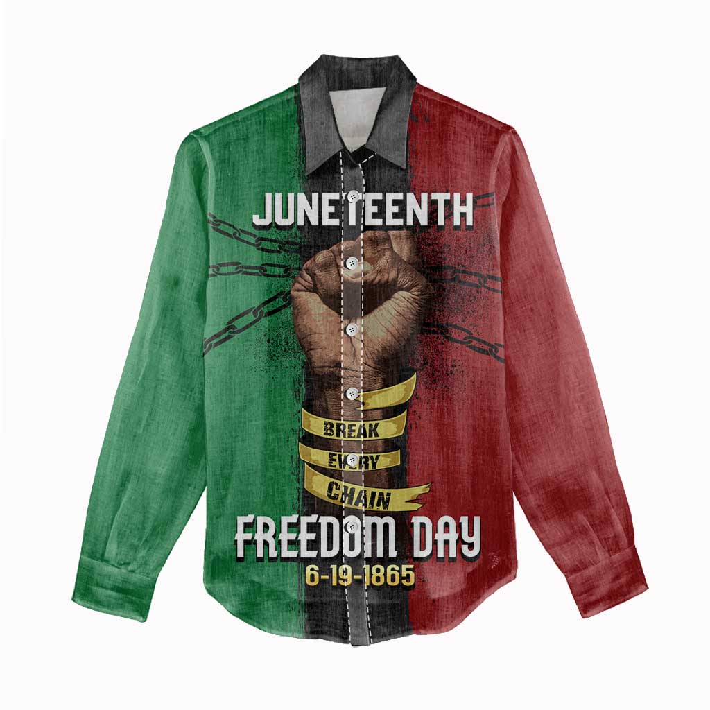 Juneteenth Freedom Day Women Casual Shirt Black Pride Month DT02