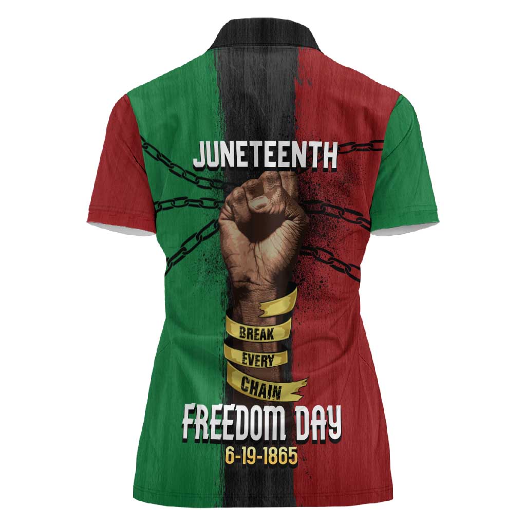 Juneteenth Freedom Day Women Polo Shirt Black Pride Month