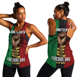 Juneteenth Freedom Day Women Racerback Tank Black Pride Month