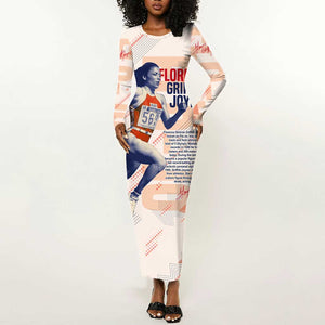 The Phenomenal Woman Flo-Jo Long Sleeve Bodycon Dress 1988 Olympic DT02