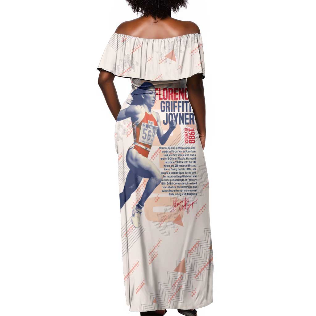 The Phenomenal Woman Flo-Jo Off Shoulder Maxi Dress 1988 Olympic