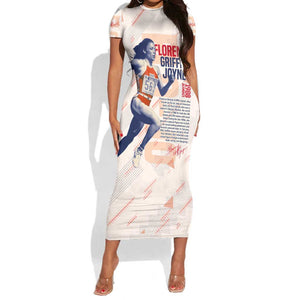 The Phenomenal Woman Flo-Jo Short Sleeve Bodycon Dress 1988 Olympic DT02