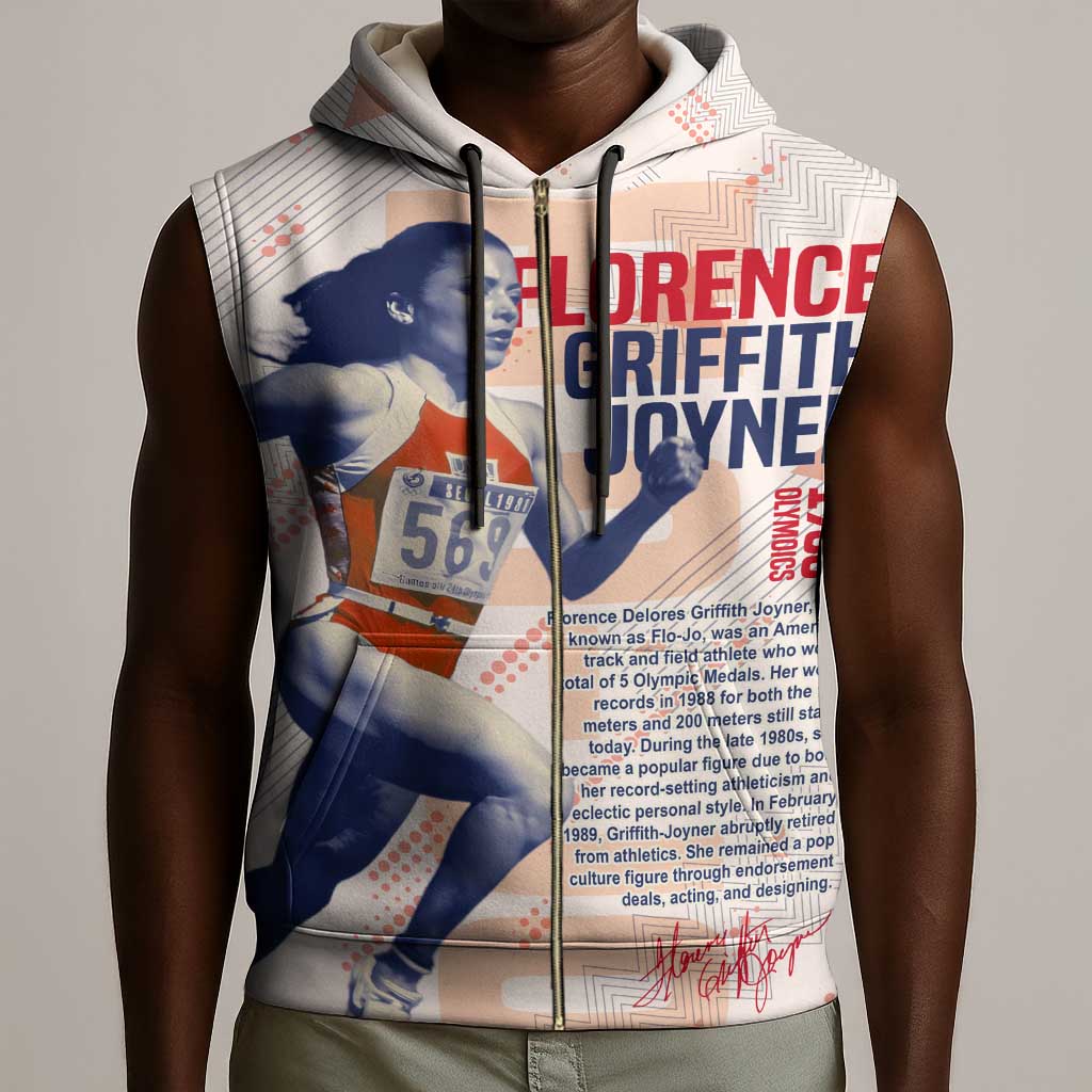The Phenomenal Woman Flo-Jo Sleeveless Zip Hoodie 1988 Olympic - African Pride