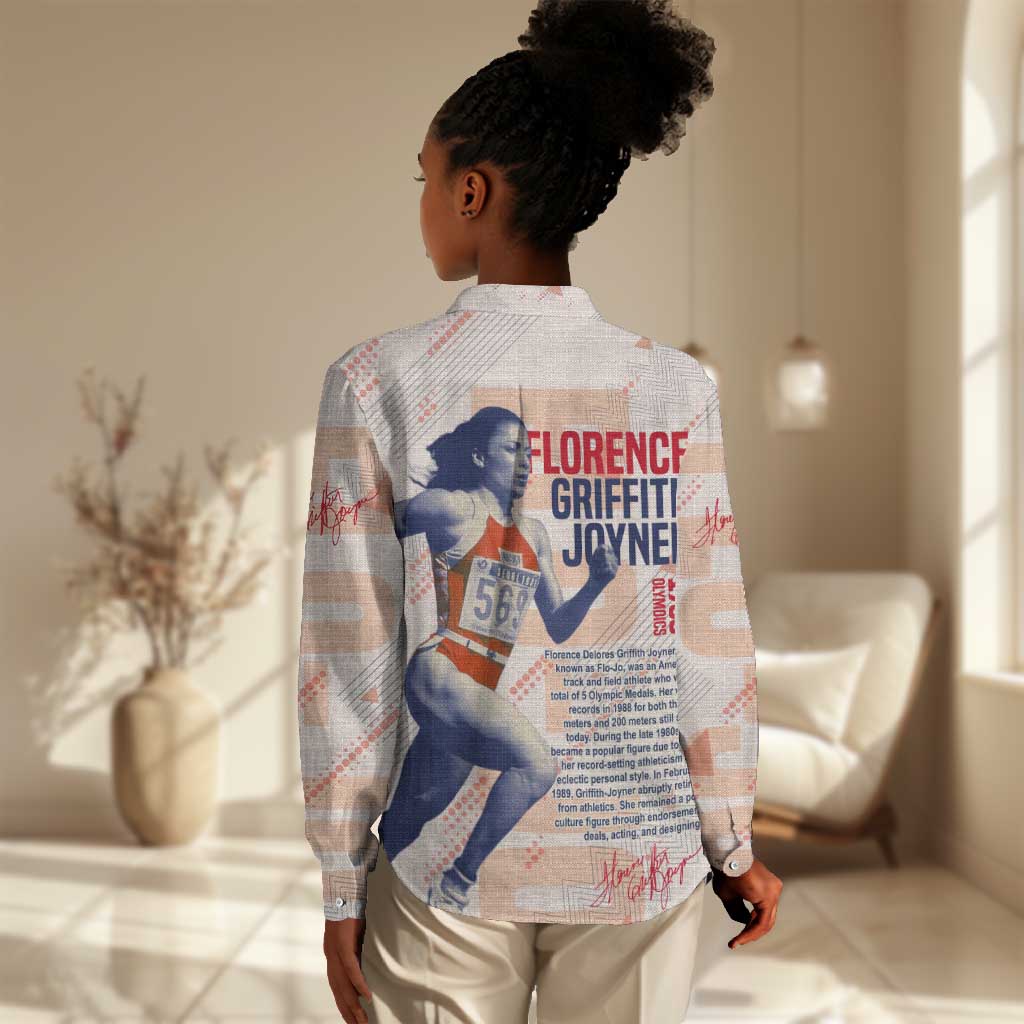 The Phenomenal Woman Flo-Jo Women Casual Shirt 1988 Olympic DT02