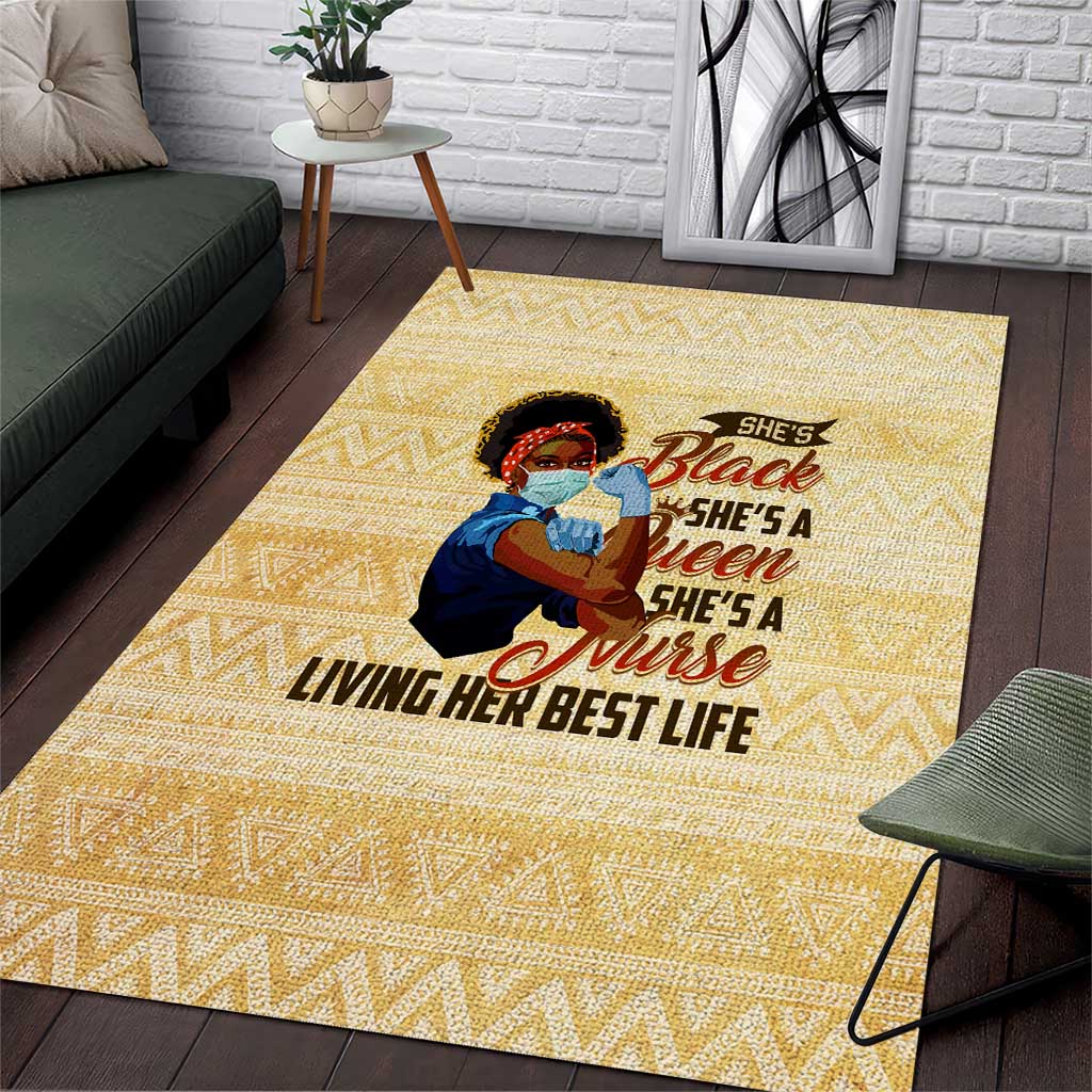 Afro Nurses Area Rug Black Queen African