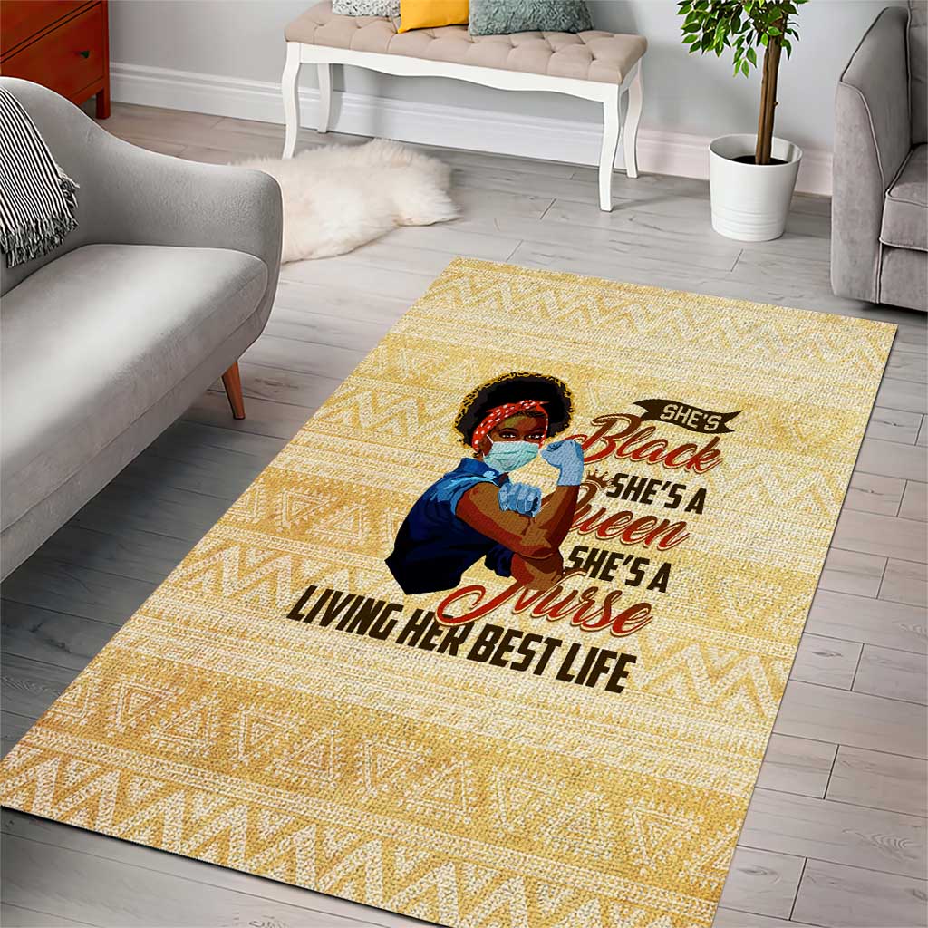 Afro Nurses Area Rug Black Queen African