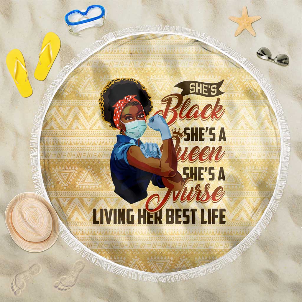 Afro Nurses Beach Blanket Black Queen African