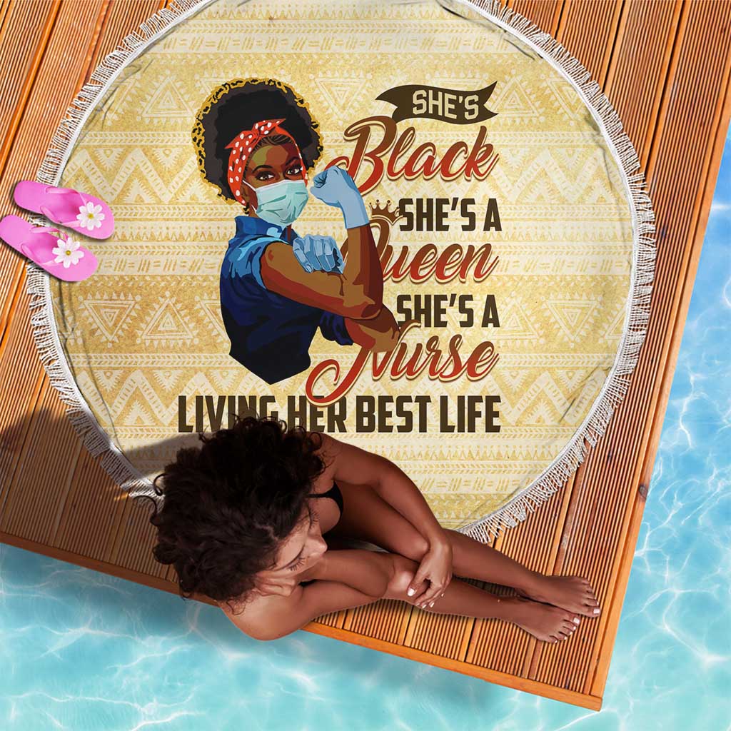 Afro Nurses Beach Blanket Black Queen African