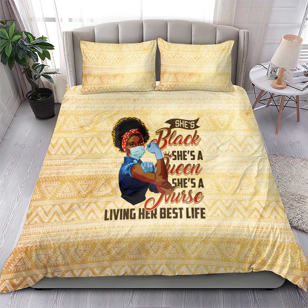 Afro Nurses Bedding Set Black Queen African
