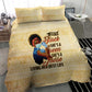 Afro Nurses Bedding Set Black Queen African