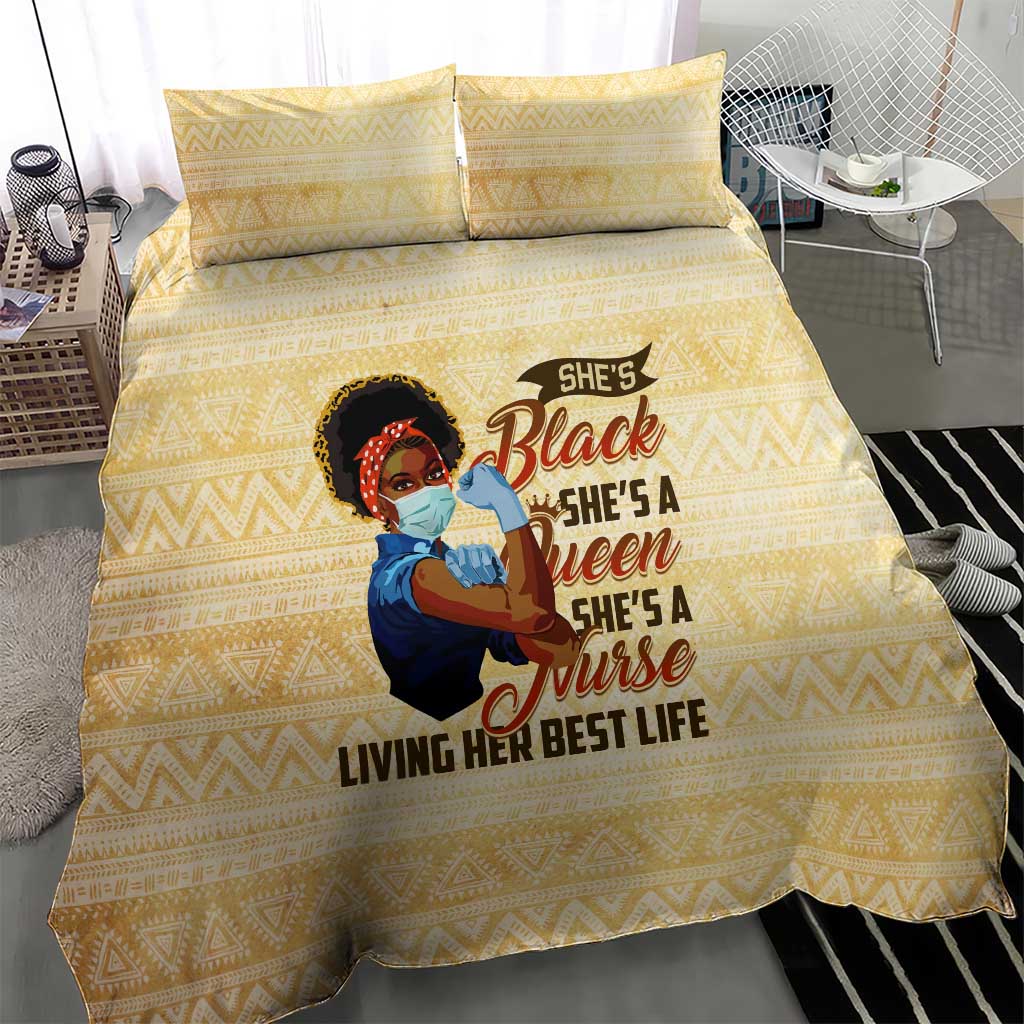 Afro Nurses Bedding Set Black Queen African