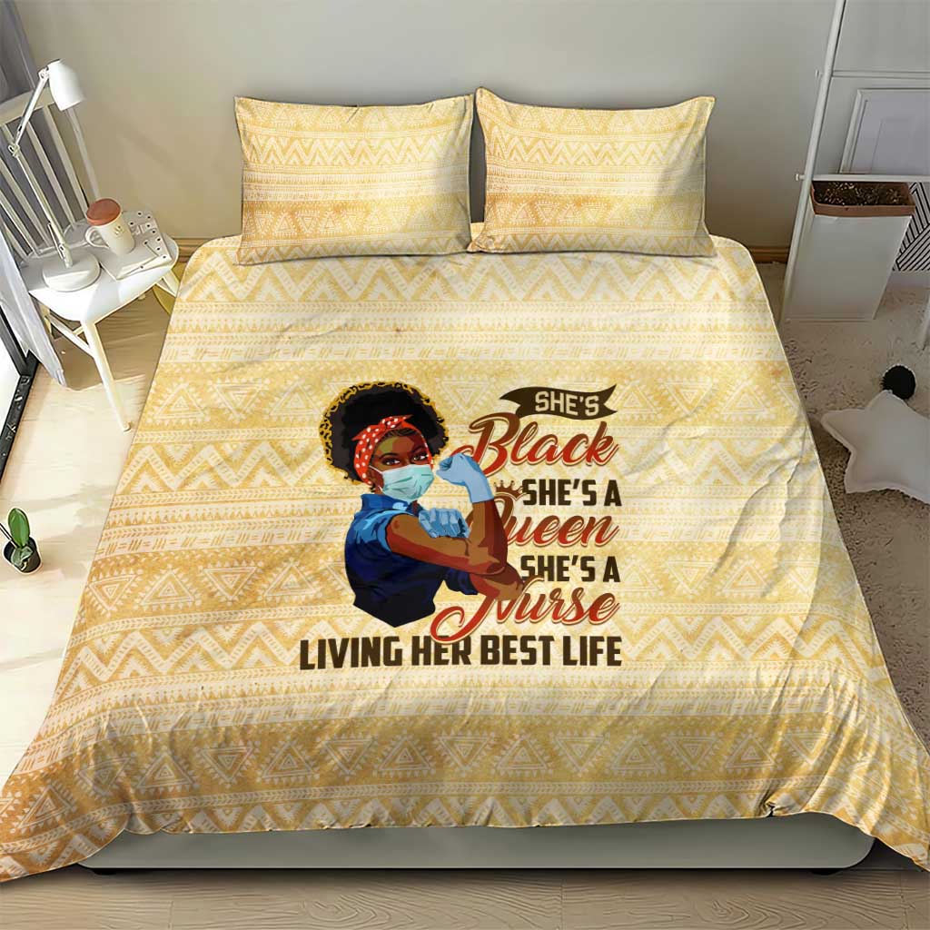 Afro Nurses Bedding Set Black Queen African