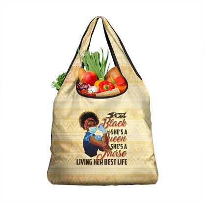 Afro Nurses Grocery Bag Black Queen African