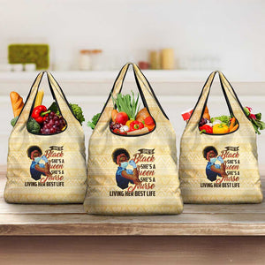 Afro Nurses Grocery Bag Black Queen African