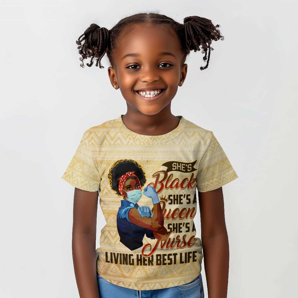 Afro Nurses Kid T shirt Black Queen African