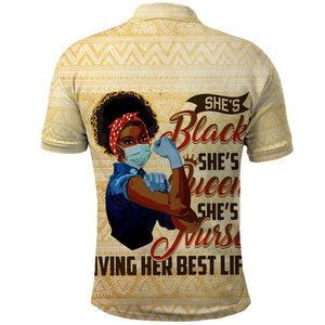 Afro Nurses Polo Shirt Black Queen African