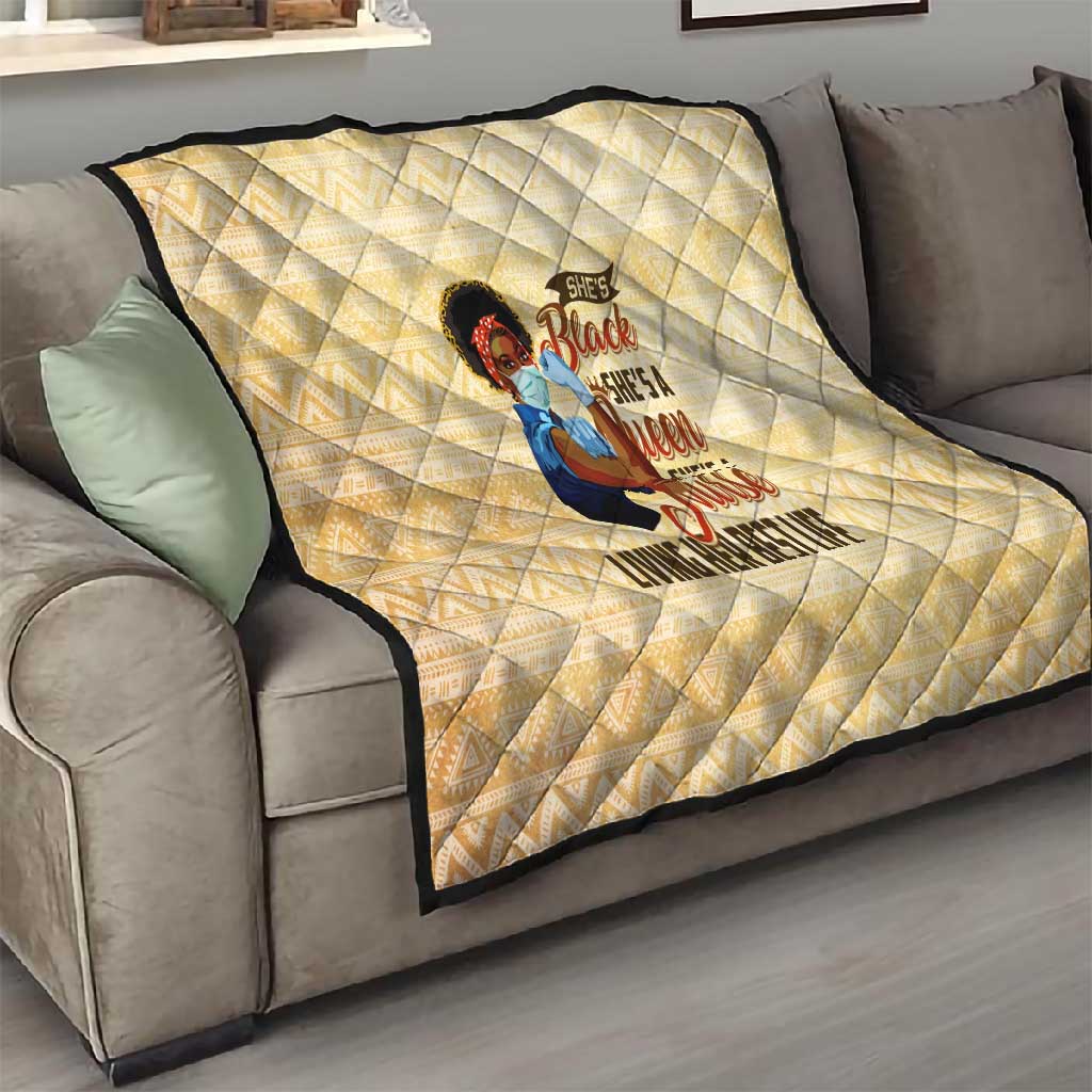 Afro Nurses Quilt Black Queen African