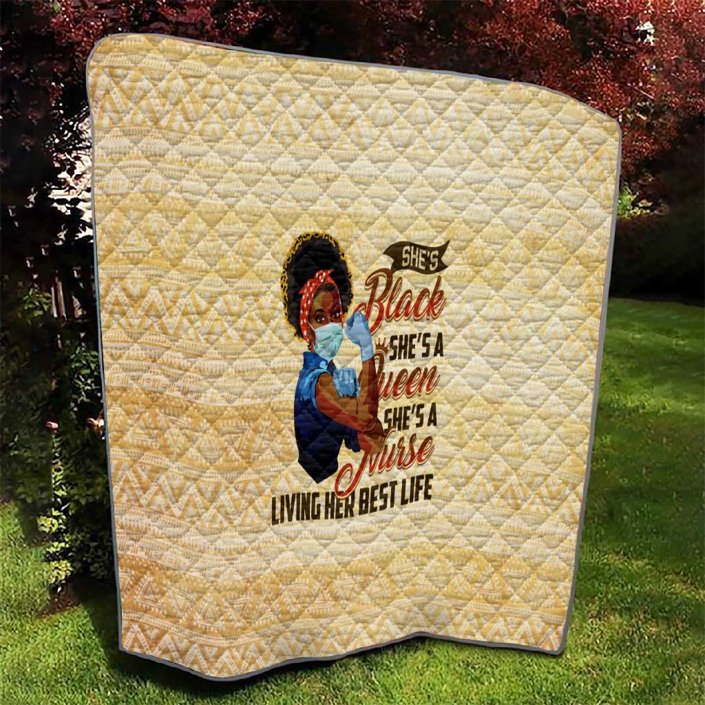 Afro Nurses Quilt Black Queen African