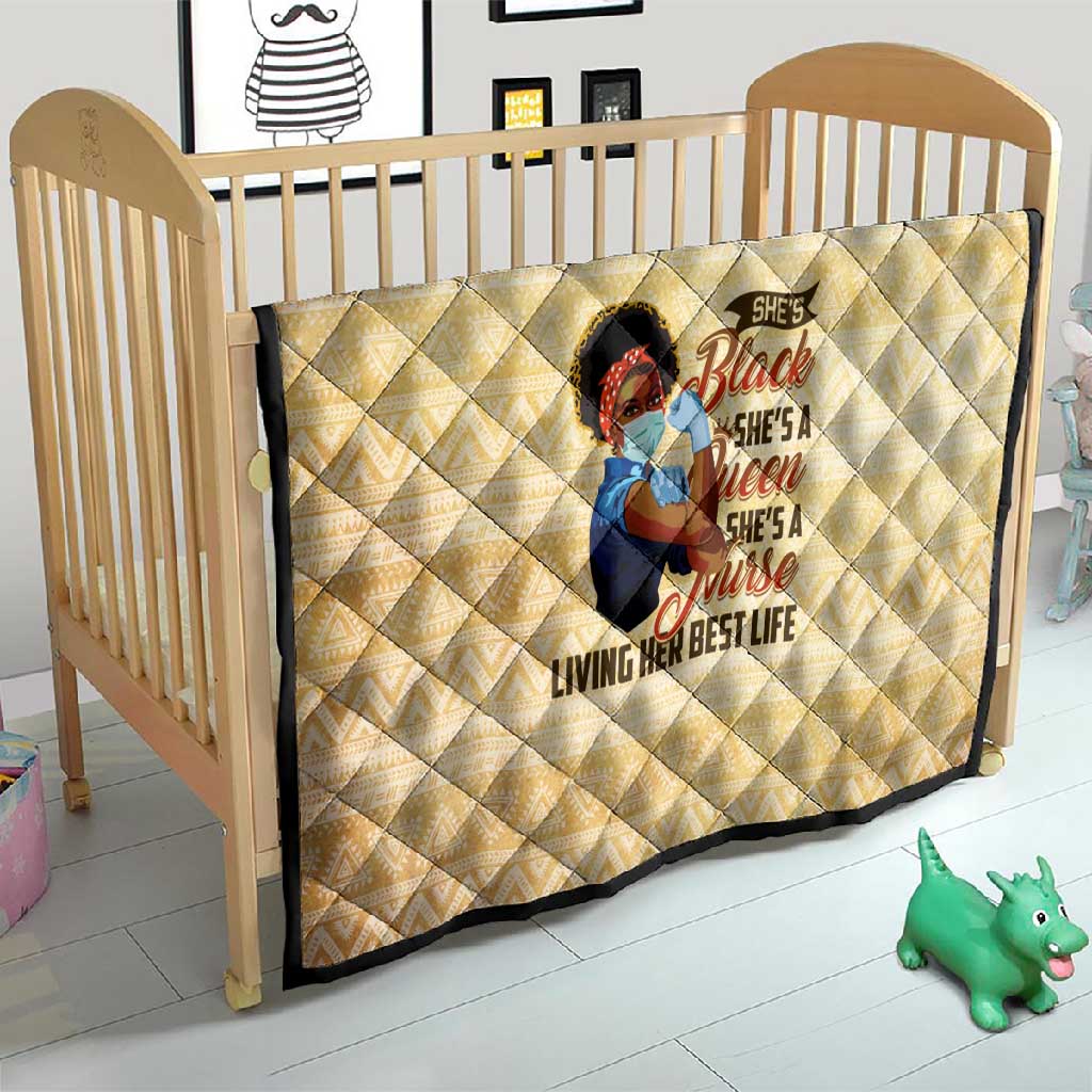Afro Nurses Quilt Black Queen African