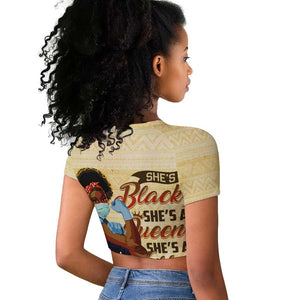 Afro Nurses Raglan Cropped T shirt Black Queen African