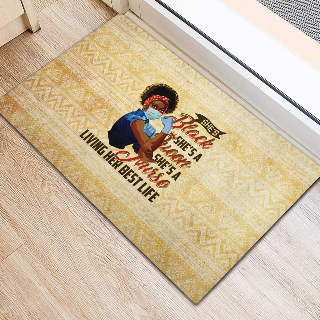 Afro Nurses Rubber Doormat Black Queen African