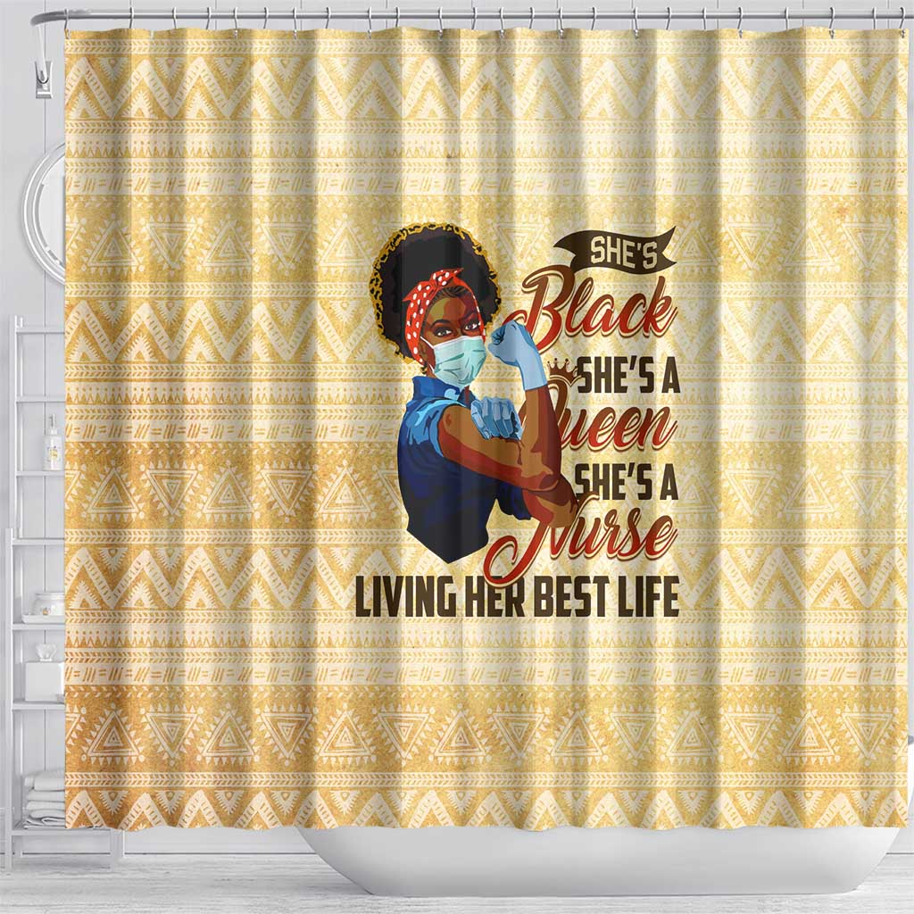 Afro Nurses Shower Curtain Black Queen African