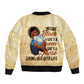 Afro Nurses Sleeve Zip Bomber Jacket Black Queen African