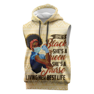 Afro Nurses Sleeveless Hoodie Black Queen African - African Pride