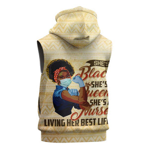 Afro Nurses Sleeveless Hoodie Black Queen African - African Pride