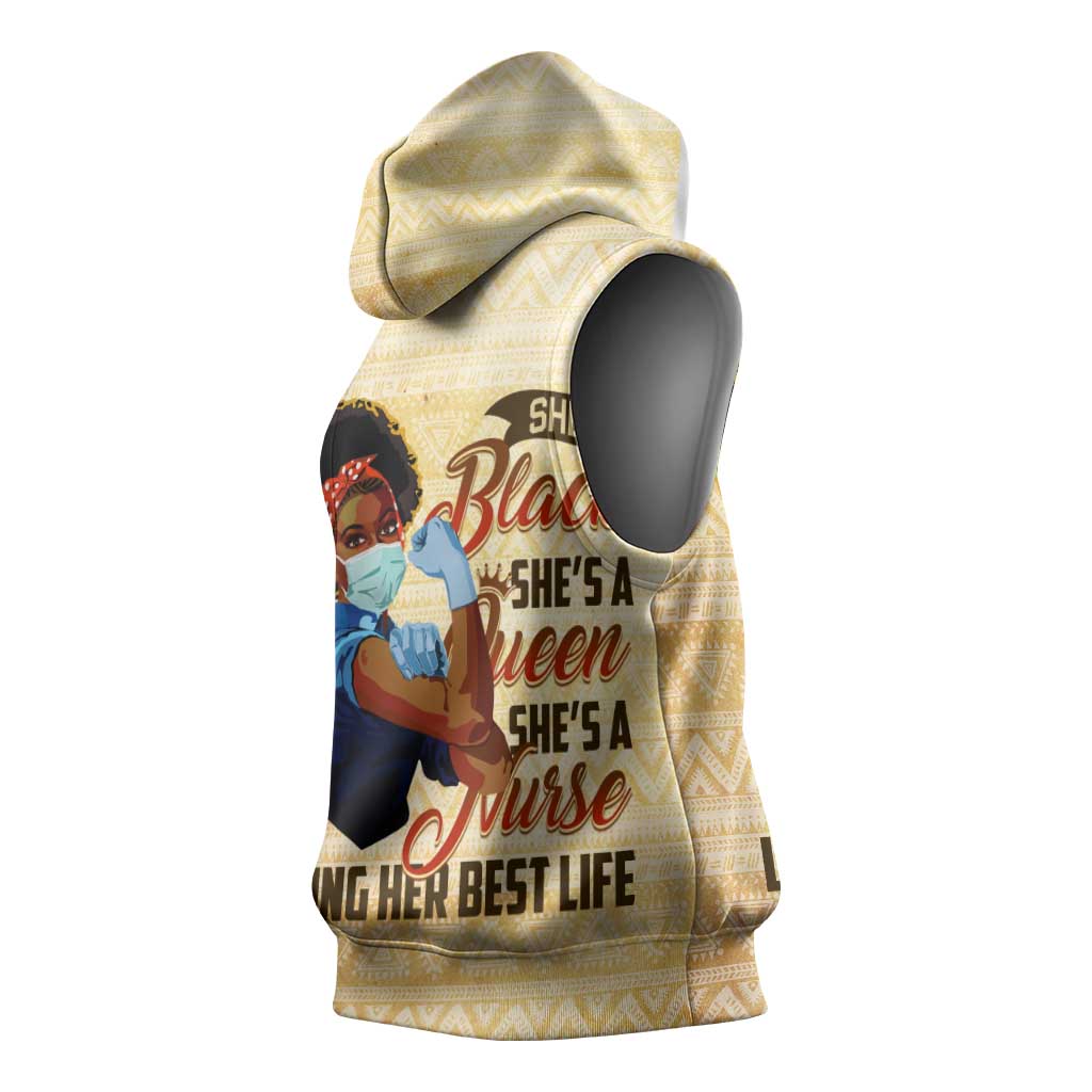 Afro Nurses Sleeveless Hoodie Black Queen African - African Pride