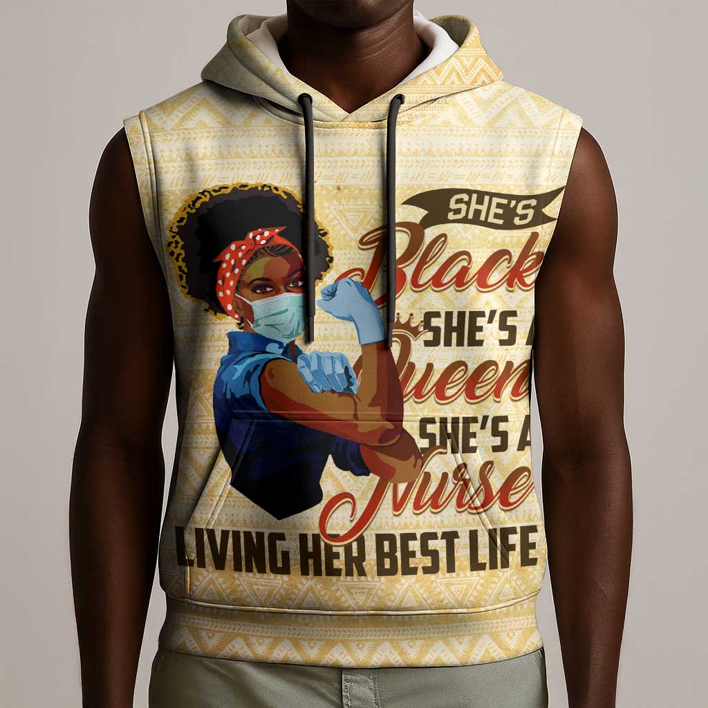Afro Nurses Sleeveless Hoodie Black Queen African - African Pride