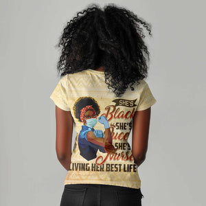Afro Nurses Women V-Neck T-Shirt Black Queen African
