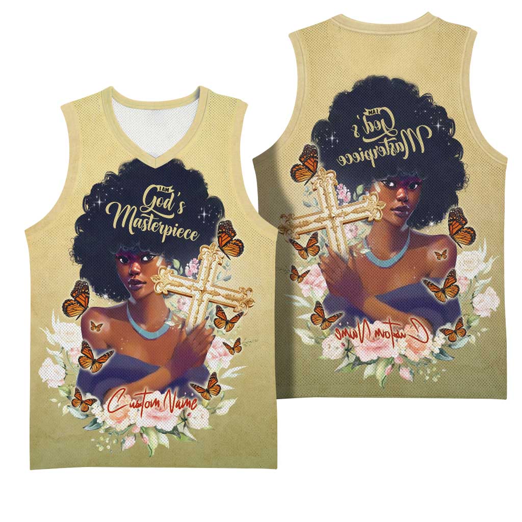 Personalized I Am God's Masterpiece Basketball Jersey African Women - African Pride