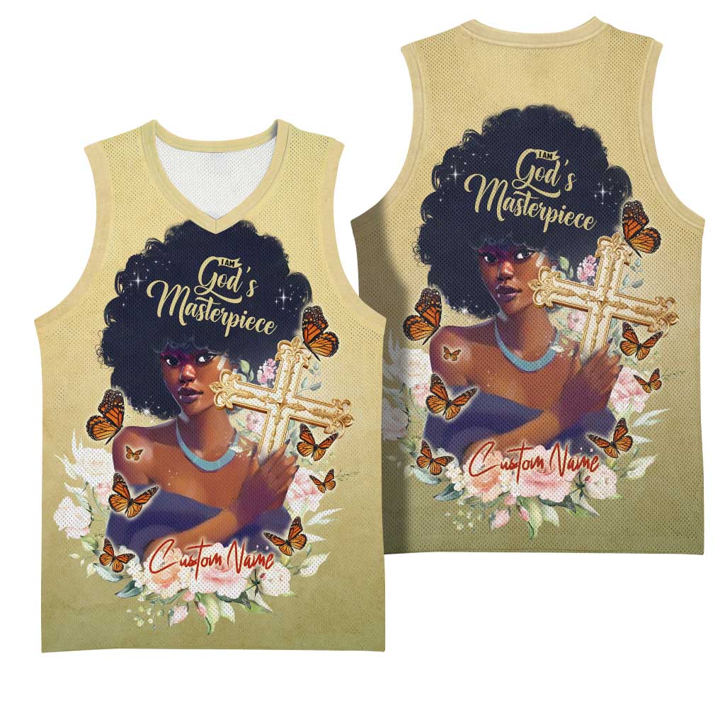 Personalized I Am God's Masterpiece Basketball Jersey African Women DT02