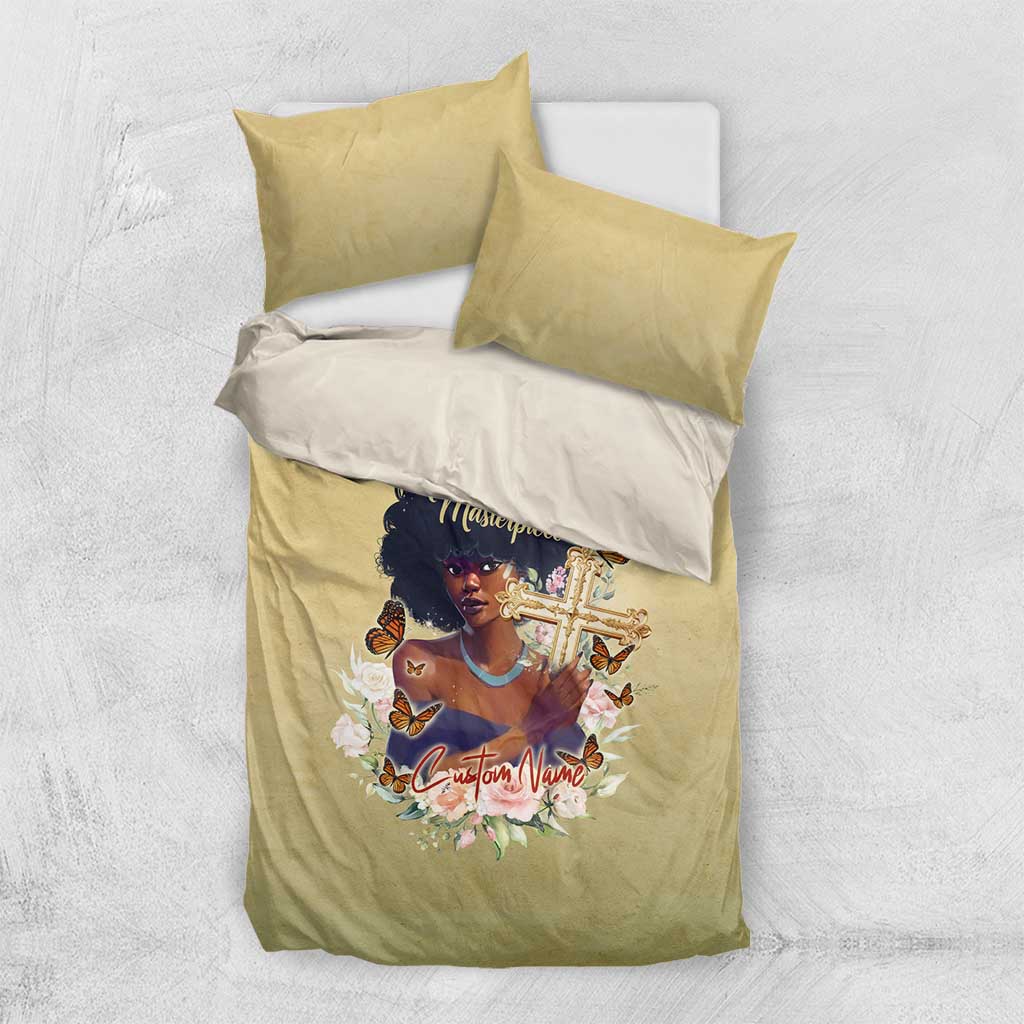 Personalized I Am God's Masterpiece Bedding Set African Women