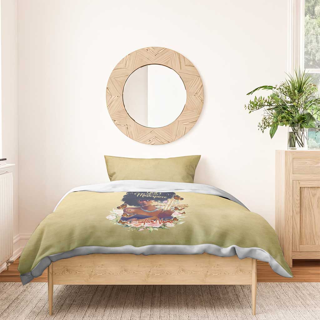 Personalized I Am God's Masterpiece Bedding Set African Women