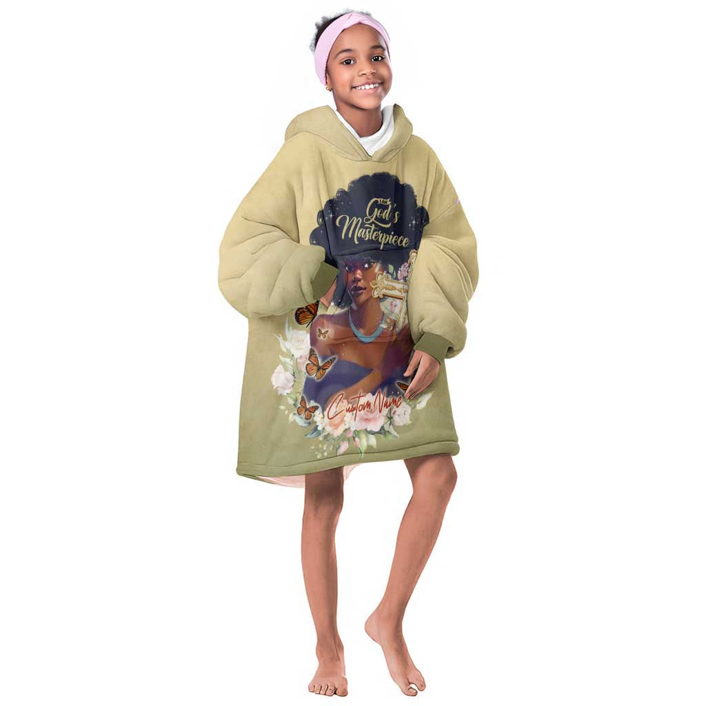 Personalized I Am God's Masterpiece KId Wearable Blanket Hoodie African Women