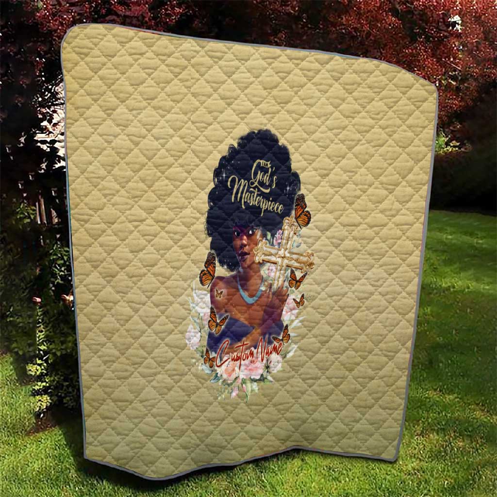 Personalized I Am God's Masterpiece Quilt African Women