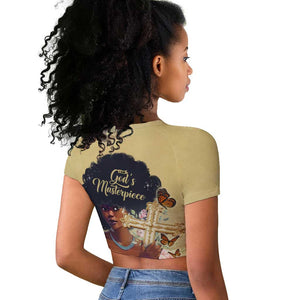 Personalized I Am God's Masterpiece Raglan Cropped T shirt African Women