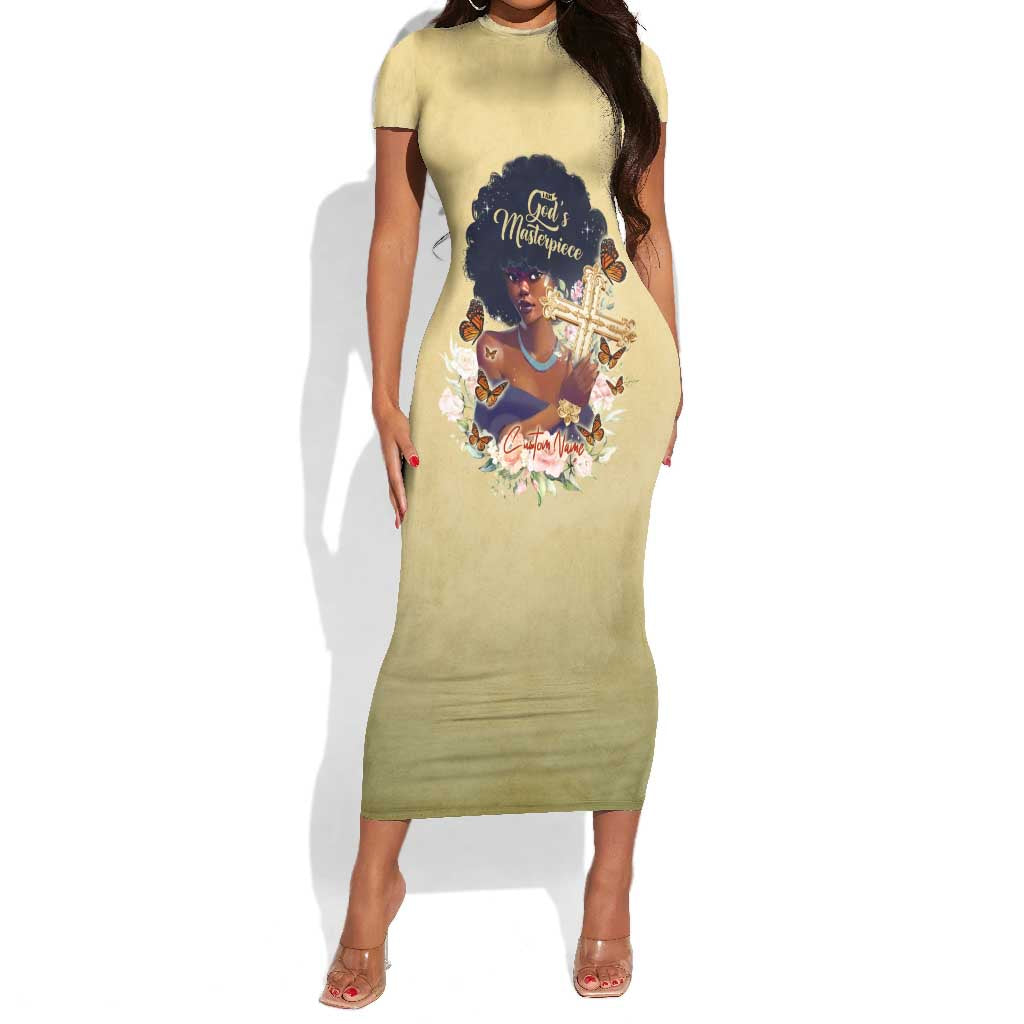 Personalized I Am God's Masterpiece Short Sleeve Bodycon Dress African Women DT02