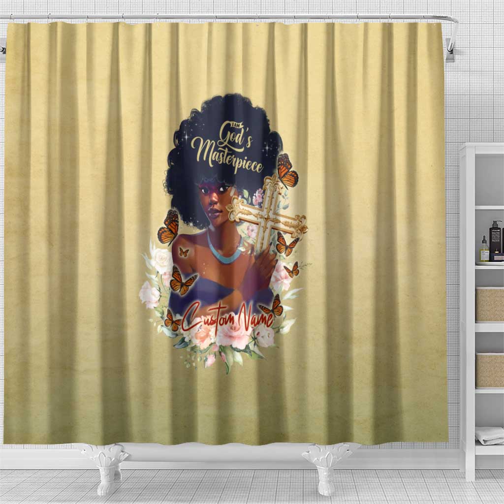 Personalized I Am God's Masterpiece Shower Curtain African Women