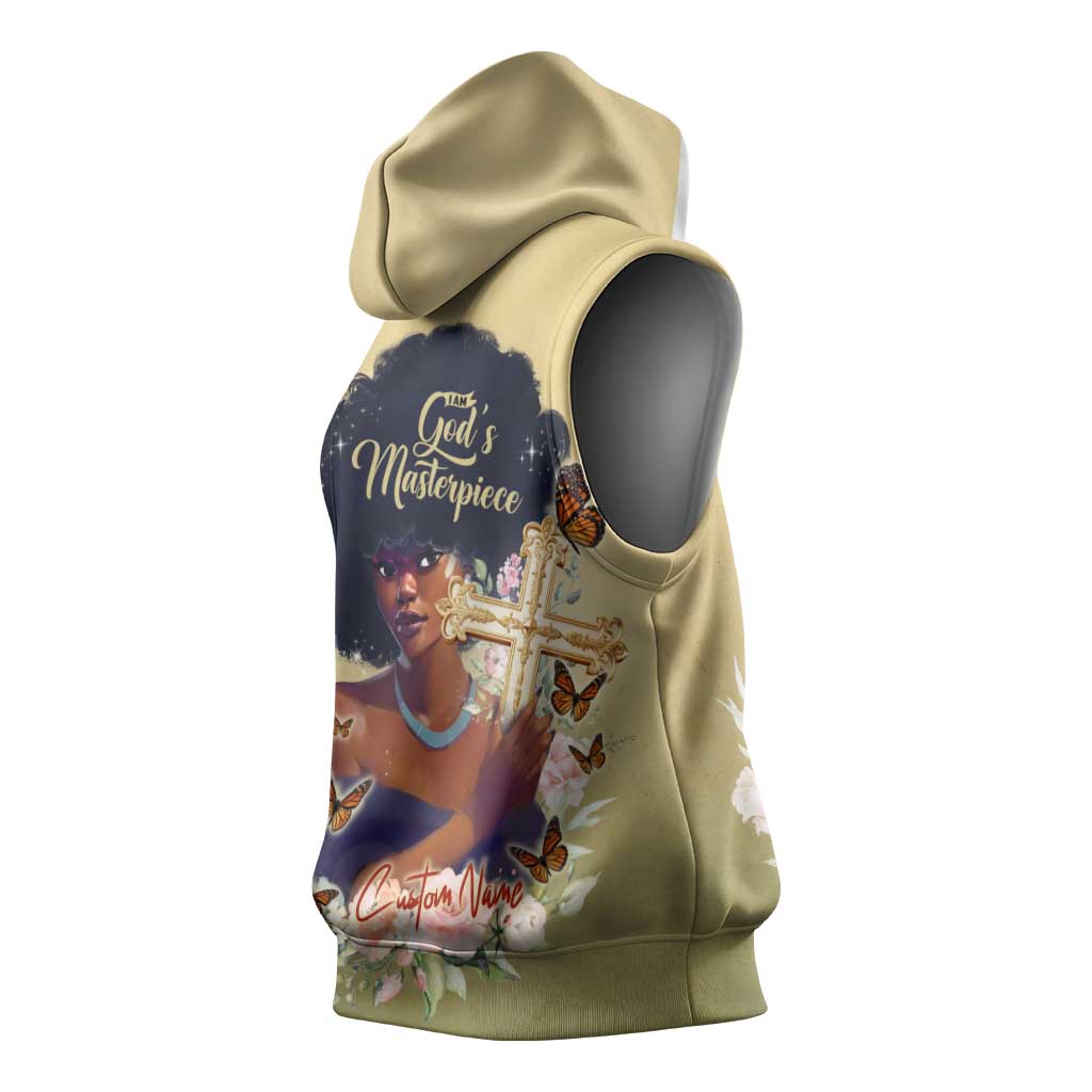 Personalized I Am God's Masterpiece Sleeveless Hoodie African Women - African Pride