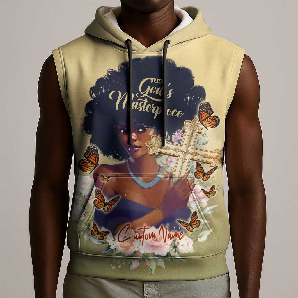 Personalized I Am God's Masterpiece Sleeveless Hoodie African Women - African Pride