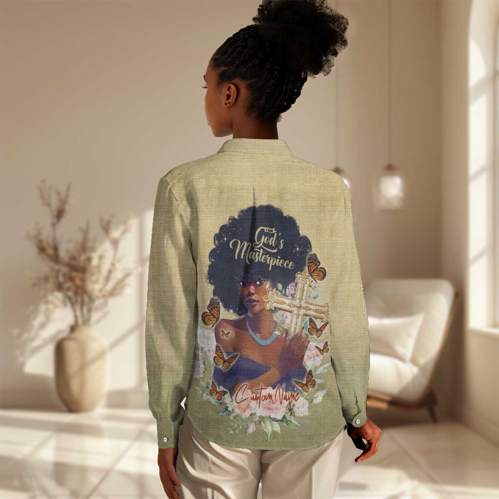 Personalized I Am God's Masterpiece Women Casual Shirt African Women DT02