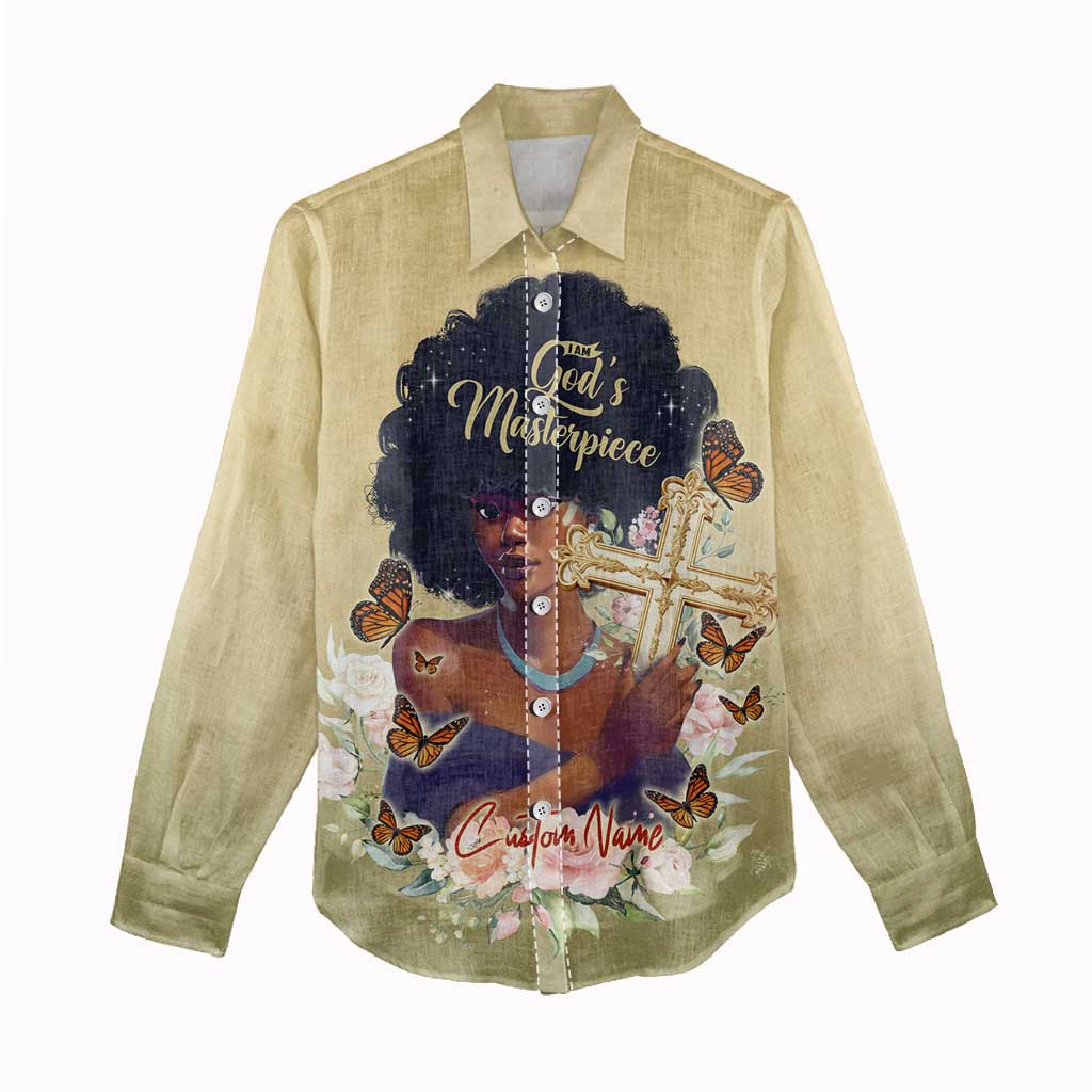 Personalized I Am God's Masterpiece Women Casual Shirt African Women DT02