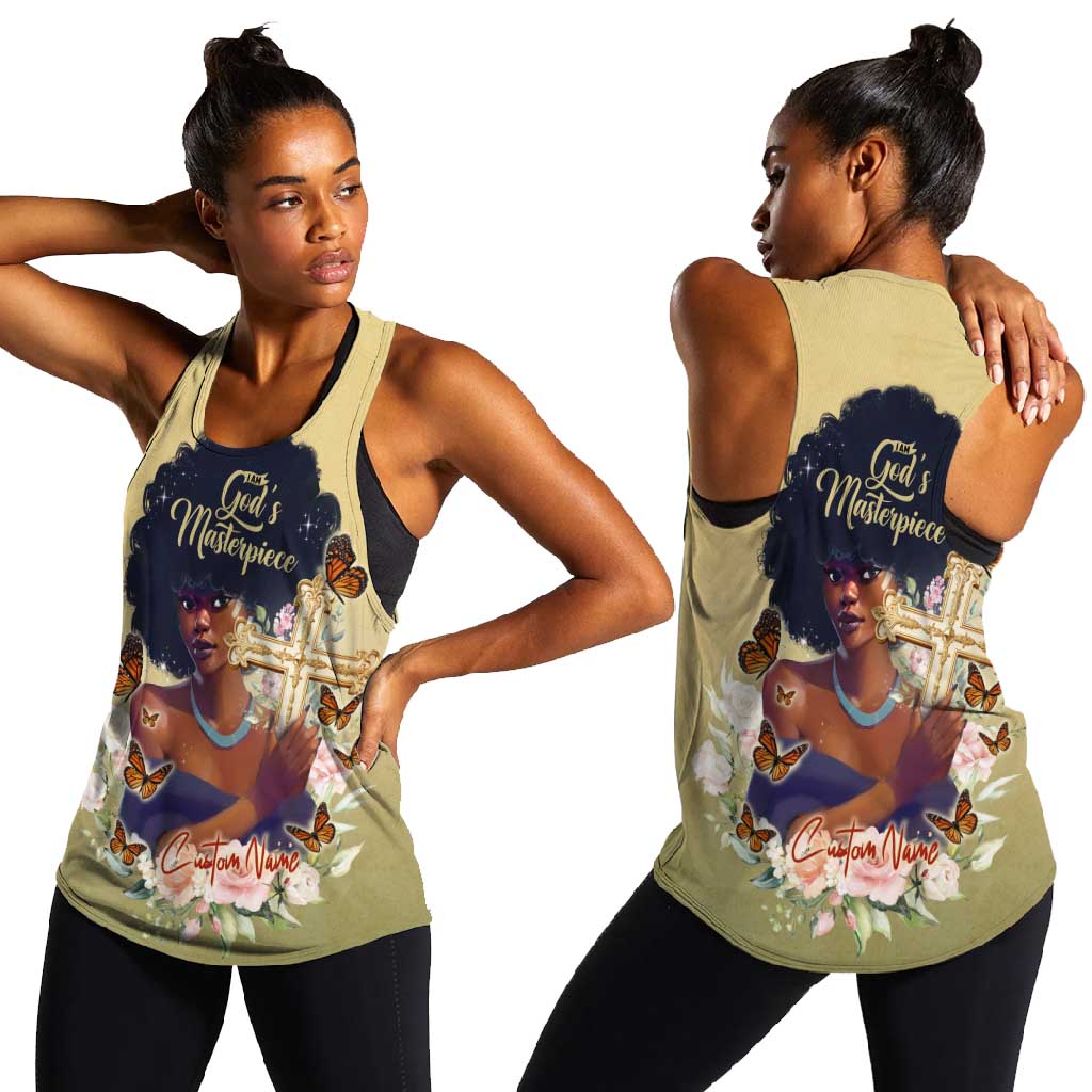 Personalized I Am God's Masterpiece Women Racerback Tank African Women