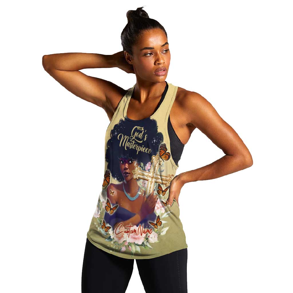Personalized I Am God's Masterpiece Women Racerback Tank African Women