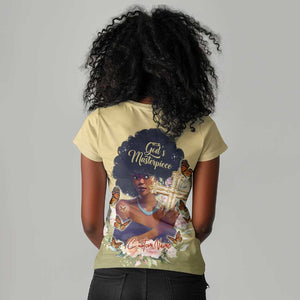 Personalized I Am God's Masterpiece Women V-Neck T-Shirt African Women